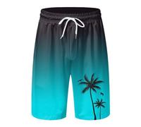Generisch Mens Mesh Lined Swimsuit Beach Shorts Pockets, sky blue, 3XL