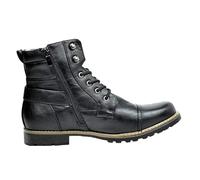 generisch Men's Motorcycle Boots, Lace-Up Boots, Classic Chukka Boots, Biker Shoes, Casual Shoes, Ankle Boots with Side Zip, High Top Business Boots, Vintage Men's Short Boots, black, 12 UK