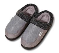 Generisch Mens Original Shoes Mens Slippers with Furry Flat Shoes Non-Slip Winter Round Toe Keep Warm Prints Men Shoes 51, gray, 12.5 UK