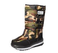 Generisch Men's Pair of Winter Warm Cold Splashproof Water Hook Loop Thickened Snow Boots, Camouflage, 9 UK