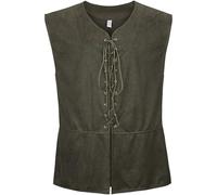Generisch Men's Pirate Vest Adult Medieval Costume Sleeveless Lace-up Vest Casual Vest Viking Vest Retro Renaissance Steampunk Halloween Cosplay Gothic Suede Pirate Tank Top, Z2 Green2, M