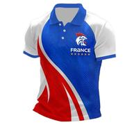 Generisch Men's Polo Shirt Casual Comfortable Business Shirt with Button Placket Print National Day Breathable Soft Easy Care, blue, L