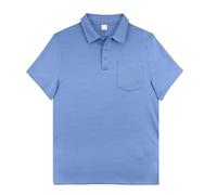 Generisch Men's Polo Shirt Europe USA Design Plain Loose Fit Outdoor Leisure Short Sleeve Breathable Bird's Eye View, blue, M