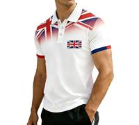 Generisch Men's Polo Shirt with Union Jack British Flag Print - Short Sleeve Breathable Comfortable Polo Shirt for Summer, Outdoor, Sports, Leisure, Daily Life, Men, Teenagers, A 05, M