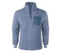 Generisch Men's Pullover Without Hood Sweatshirt Men's Black XXXL Vintage Flannel Shirt Plain Sweat Pullover Regular Fit Sweatshirt with Buttons Sweaters Fashionable Winter Jacket Warm Thermal Shirt