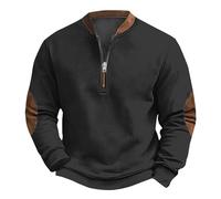 Generisch Men's Pullover Without Hood, Sweatshirt Men's Cotton Knitted Jumper Regular Fit Turtleneck Pullover Warm Sweater Long Sleeve Sweat Jacket Fleece Long Sleeve Shirt Colour Block Sweatshirt