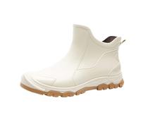 Generisch Men's Rain Boots, Water Rubber Shoes, Winter Boots for Men, Casual Outdoor Work Non-Slip Overshoes, Rain Boots, Short Plain Non-Slip Platform, khaki, 10 UK