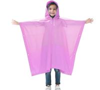 Generisch Men's Rain Jacket Women's Raincoat Children Spring Summer and Autumn Boys and Girls Plain Buttoned Thick Poncho Raincoats Rain Ponchos, Light pink, 5-10Years