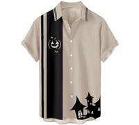 Generisch Men's Shirts Short Sleeve Tropical Button Down Shirt Summer Beach Shirt with Print for Casual Casual Fashion Relaxed Holiday Days in All Weather, beige, 4XL