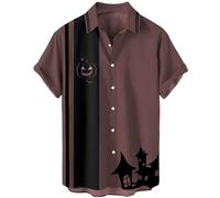 Generisch Men's Shirts Short Sleeve Tropical Button Down Shirt Summer Beach Shirt with Print for Casual Casual Fashion Relaxed Holiday Days in All Weather, brown, XL