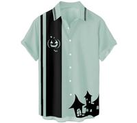 Generisch Men's Shirts Short Sleeve Tropical Button Down Shirt Summer Beach Shirt with Print for Casual Casual Fashion Relaxed Holiday Days in All Weather, Light green, XL