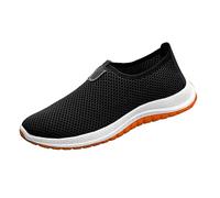 Generisch Men's Shoes Trainers Black Casual Shoes Breathable Mesh Flat Shoes Plain Walking Shoes Wide Feet Sports Shoes Stylish and Beautiful Trainer Shoes Slip-On Safety Trainers, navy, 7 UK