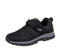Generisch Men's Simple Fashionable Flying Woven Round Plain Lightweight Breathable Soft Bottom Casual Sports Shoes, black, 9.5 UK
