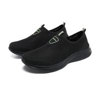 Generisch Men's Slip-On Sports Shoes Hands Without Shoes Laces Sports Shoes Running Shoes Lightweight Breathable Non-Slip Shoes for Sports, Leisure, Fitness, Jogging, Walking, A1 GREEN, 7 UK