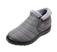 Generisch Men's snow boots, cuddly winter boots, robust boots for cold days, optimal warmth, durability for outdoor use, gray, 9.5 UK