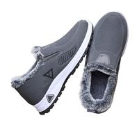 Generisch Men's Snow Boots, Winter Plush Winter Shoes, Warm Lined Winter Boots, Windproof, Abrasion-Resistant Cotton Shoes, Waterproof Non-Slip Trekking Boots, Thick Sole Casual Shoes, gray, 10 UK