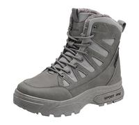 Generisch Men's Snow Boots with Heavy Duty Tread Waterproof Outer Material Warm Lining Non-Slip Sole for Cold Winter Days Durable Comfortable, gray, 7 UK