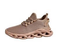 Generisch Men's Sports Shoes Modern Plain Design Mesh Breathable Comfortable Lace-Up Shoes Versatile Leisure, brown, 10 UK
