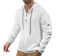 Generisch Men's Spring and Summer Fashion Solid Colour Thin Hoodie Comfortable Temperament Top Hoodie S, White, XXL