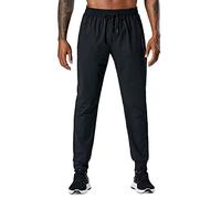 Generisch Men's Spring Summer Loose Ice Silk Outdoor Running Fitness Yoga Leisure Training Trousers Plain Easy Quick Drying Running Trousers Men's Training Trousers, black, M