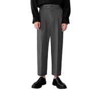 Generisch Men's Suit Trousers in Casual Style Elegant Plain Office Trousers with Draping for Versatile Occasions, gray, S