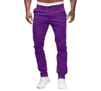 Generisch Men's Suit Trousers, Slim Fit, Men's Chino Trousers, Regular Fit, Chino Trousers, Lightweight, Comfortable Work Trousers, Plain Casual Business Trousers, Elegant, Simple Fabric Trousers