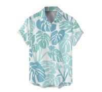 Generisch Men's Summer Fashion Digital 3D Printed Short Sleeve Button Down Shirt Top Breathable Fabric for Stylish Casual Fashion, red, XXL