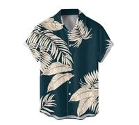 Generisch Men's Summer Fashion Digital 3D Printed Short Sleeve Button Down Shirt Top Breathable Fabric for Stylish Casual Fashion, gray, XXL