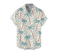 Generisch Men's Summer Fashion Digital 3D Printed Short Sleeve Button Down Shirt Top Breathable Lightweight Casual Shirt for Men with Modern Design, gray, S