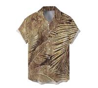 Generisch Men's Summer Fashion Digital 3D Printed Short Sleeve Button Down Shirt Top Breathable Lightweight Casual Shirt for Men with Modern Design, black, XXL