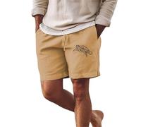 Generisch Men's Summer Sweatpants with Drawstring Chino Shorts with Side Pockets Plain Cargo Shorts Fit Bermuda Trousers Breathable Beach Trousers Comfortable Five Pants Lightweight Casual Trousers