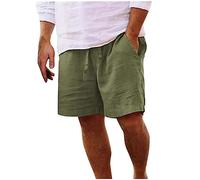 Generisch Men's Summer Sweatpants with Drawstring Chino Shorts with Side Pockets Plain Cargo Shorts Fit Bermuda Trousers Breathable Beach Trousers Comfortable Five Pants Lightweight Casual Trousers