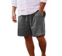 Generisch Men's Summer Sweatpants with Drawstring Chino Shorts with Side Pockets Plain Cargo Shorts Fit Bermuda Trousers Breathable Beach Trousers Comfortable Five Pants Lightweight Casual Trousers