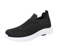 Generisch Men's Summer Trainers with Without Lacing, Slip on, Wide H, Wide Foot, Trainers, Comfortable, Memory Foam, Outdoor, Running Shoes, Lightweight, Breathable, Casual Shoes, black, 7 UK