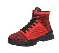 Generisch Men's Tactical Boots Wide Boots High Work Boots Non-Slip Autumn Shoes Men Work Shoes Retro Mountain Shoes Breathable Mesh Platform Trekking Shoes Tactical Combat Boots, red, 8 UK