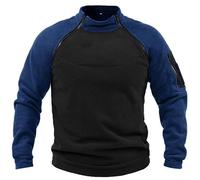 Generisch Men's Tactical Combat Fleece Jumper Outdoor Fleece Jacket Warm Fleece Pullover Tactical Jacket Military Jacket Sport Winter Jumper Tops Army Tops Windproof Pullover, O Navy, L