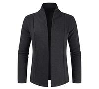 Generisch Men's Thin Cardigan Jacket Slim Fit Comfortable Transition Jacket Lightweight Breathable Leisure Jacket Long Sleeve Stand-Up Collar Work Jacket Plain Simple Sports Jacket for Everyday Use