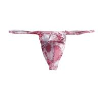 Generisch Men's Tie Dye Thong Ice Silk Thin Low Waist Trend, pink, L