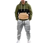 Generisch Men's Tracksuit Set, Jogging Suit, Regular Fit, Breathable Sports Suit, Men's Moisture-Wicking Hooded Sweatshirt, Sweatshirt with Hood and Sports Trousers, Long, 2-Piece Autumn Tracksuit