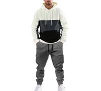 Generisch Men's Tracksuit Set, Jogging Suit, Regular Fit, Breathable Sports Suit, Men's Moisture-Wicking Hooded Sweatshirt, Sweatshirt with Hood and Sports Trousers, Long, 2-Piece Autumn Tracksuit
