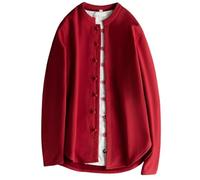 Generisch Men's Traditional Martial Arts Wing Chun Shaolin Tai Chi Taekwondo Training Towels Thickened Warm Kung Fu Jacket Cardigan Chinese Style Tang Suit Linen Shirts Taiji Qi Gong, red, XL