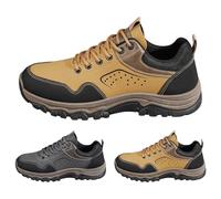 Generisch Men's Trail Running Shoes Leather Trekking Shoes with Thick Sole - Cushioning, Non-Slip, Summer, Autumn, Sports Shoes, Durable, Road Running Shoes for Camping, Hiking, yellow, 8 UK