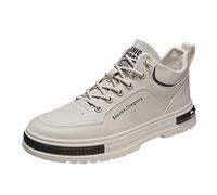 Generisch Men's trainers, comfortable sporty shoes for everyday use, casual lace-up shoes, fashionable casual look, robust sole for optimal comfort, beige, 9.5 UK