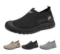 Generisch Men's Trainers, Slip-On Trainers with Rubber Soles, Ultralight Casual Trail Running Shoes, Walking Shoes, Laces, Without Tying Sports Shoes, Breathable Leisure Shoes, Summer Shoes, black, 10
