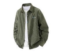 Generisch Men's Utility Corduroy Jacket, Casual Jacket, Fashion Outerwear, Stylish Autumn Jacket, Loose Fit, Lightweight Outdoor Jacket, Green, M