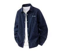 Generisch Men's Utility Corduroy Jacket, Casual Jacket, Fashion Outerwear, Stylish Autumn Jacket, Loose Fit, Lightweight Outdoor Jacket, navy, XL