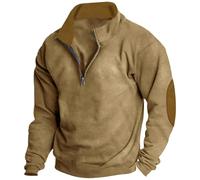 Generisch Men's V Neck Sweatshirt, Men's 4XL Slim Fit Long Sleeve Shirt, Plain Basic Sweat Pullover, Comfortable Long Jumper, Training Shirt, Stand-Up Collar, Warm Transition Jacket, Thermal Shirt