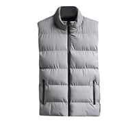generisch Men's Vest, Men's Body Warmers Vest Light Grey Simple Fashion Stand-Up Collar Casual Jacket Coat Vest Lightweight Outdoor Windproof Sleeveless Padded Gilets Tank Top Coat Teenager L, gray,