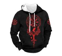 Generisch Men's Vikings Norse Mythology Graphic 3D Print Hoodie Pullover Sweatshirt Hoodies Hooded Jacket Hooded Jacket Hoodie Winter Jacket Fashionable Streetwear