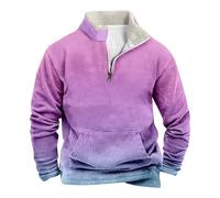 Generisch Men's Vintage Print Long Sleeve Shirt 1/4 Zip Pullover Long Sleeve Functional Shirt Sweatshirt Hiking Jumper Casual Tops Shirt Henley Shirt Sweater Jumper Work Jumper Outdoor Shirts, pink